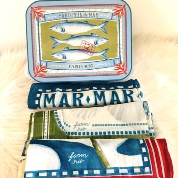 Farm Rio Kit Borogodó Of 3 Cotton Scarves